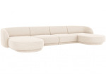 Panoraminė sofa Micadoni Miley, 334 x 155 x 74 cm, balta
