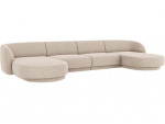 Panoraminė sofa Micadoni Miley, 334 x 155 x 74 cm, smėlio