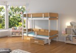 Dviaukštė lova ADRK Furniture Etiona 80x180cm, balta