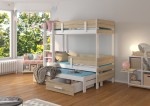 Dviaukštė lova ADRK Furniture Etapo 90x200cm, ruda/balta