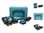 Akumuliatorinis ekscentrinis šlifuoklis Makita DBO 480 RTJ 18 V 112 x 102 mm + 2x akumuliatorius 5,0 Ah + įkroviklis + Makpac