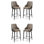 4-ių dalių baro kėdžių komplektas Asir Enox, rudas/juodas
