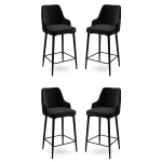 4-ių dalių baro kėdžių komplektas Asir Enox, juodas