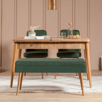 4-ių dalių valgomojo komplektas Kalune Design Vina 1070-3, rudas/žalias