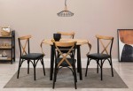 Išplečiamas pietų stalas ir kėdės (5 vienetai) Oliver - Oak, Black