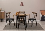 Išplečiamas pietų stalas ir kėdės (5 vienetai) Oliver - Black, Walnut