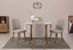 Išplečiamas pietų stalas ir kėdės (5 vienetai) Vina 1005 - Atlantic Pine, Cream