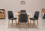 Išplečiamas pietų stalas ir kėdės (5 vienetai) Vina 1053 - Atlantic Pine, Anthracite