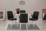 Išplečiamas pietų stalas ir kėdės (5 vienetai) Vina 1053 - White, Anthracite