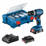 Bosch Professional GSB 18V-45 smūginė gręžtuvas + 2 akumuliatoriai 2,0Ah + įkroviklis GAL 18V-20 - 06019K3306