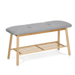 Minkštas suolas su batų lentyna, bambukas + linas