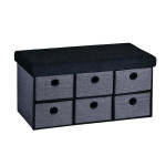 Prieškambario sėdynė iš lino imitacijos, 6 stalčiai