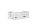 Vaikiška lova be čiužinio ir stalčiaus Kocot Kids BabyDreams White cat, 180x80 balta
