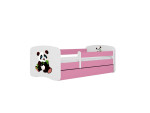 Vaikiška lova su čiužiniu ir stalčiumi Kocot Kids BabyDreams Pink panda 2, 180x80 cm, rožinė