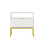 Naktinė spintelė Austin, 55x33x56,4 cm, balta/auksinė