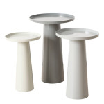 JACKY pilkas kavos staliukų rinkinys, 3 pagalbiniai staliukai