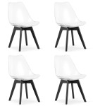 4-ių dalių kėdžių komplektas Leobert Mark, baltas/juodas