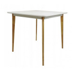 Stalas Emily, 80x80x75 cm, baltas rėmas