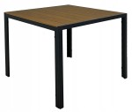 Lauko stalas Alleny, 90x90x74 cm, juodas/rudas wood