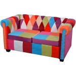 vidaXL Chesterfield dvivietė sofa, audinys