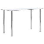 vidaXL Valgomojo stalas, skaidrus, 120x60x75cm, grūdintas stiklas