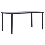 vidaXL Valgomojo stalas, juodas ir betono pilkas, 160x80x75cm, MDF