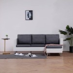 vidaXL Trivietė sofa su pagalvėlėmis, balta, dirbtinė oda