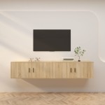 Sieninės televizoriaus spintelės, 2vnt., ąžuolo, 100x34,5x40cm