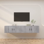 Sieninės TV spintelės, 2vnt., pilkos ąžuolo, 100x34,5x40cm