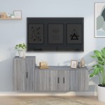 TV spintelių komplektas, 2 dalių, pilkas ąžuolo, mediena