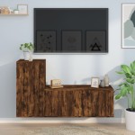 TV spintelių komplektas, 2 dalių, dūminio ąžuolo, mediena