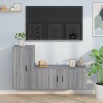 TV spintelių komplektas, 2 dalių, pilkas ąžuolo, mediena