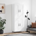 Komoda, baltos spalvos, 69,5x34x180cm, apdirbta mediena