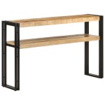 vidaXL Konsolinis staliukas, 120x30x75cm, neapdorota mango mediena