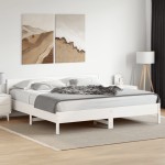 vidaXL Lovos rėmas be čiužinio, baltas, 200x200cm, pušies masyvas