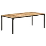 vidaXL Valgomojo stalas, 200x100x76cm, neapdorota mango mediena