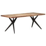 vidaXL Valgomojo stalas, 200x90x76cm, perdirbtos medienos masyvas