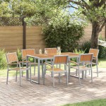 Sodo valgomojo komplektas 7 pcs Pilka ir ruda 160 x 80 x 75 cm