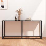 vidaXL Konsolinis staliukas, juodas, 160x35x75,5cm, stiklas