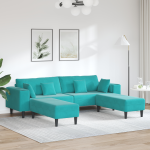 Aksominė sofa su pagalve su pagalve 3 pcs Turkio 208 cm Aksomas