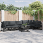 Sodo Sofų Rinkinys 6 pcs Juoda 70 x 70 x 32 cm Aliuminis