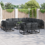 Sodo Sofų Rinkinys 12 pcs Juoda 70 x 70 x 32 cm Aliuminis