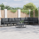 Sodo Sofų Rinkinys 7 pcs Antracito Plienas