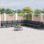 Sodo Sofų Rinkinys 10 pcs Antracito Plienas