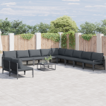 Sodo Sofų Rinkinys 12 pcs Antracito Plienas