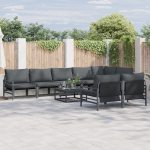Sodo Sofų Rinkinys 8 pcs Antracito Plienas