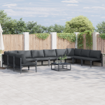 Sodo Sofų Rinkinys 11 pcs Antracito Plienas