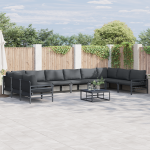 Sodo Sofų Rinkinys 11 pcs Antracito Plienas