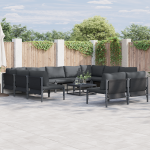 Sodo Sofų Rinkinys 11 pcs Antracito Plienas