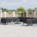Sodo Sofų Rinkinys 13 pcs Antracito Plienas